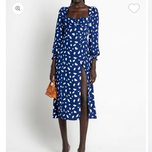 OPT Lenon Dress NWT size 4 in Navy Blue dotted print